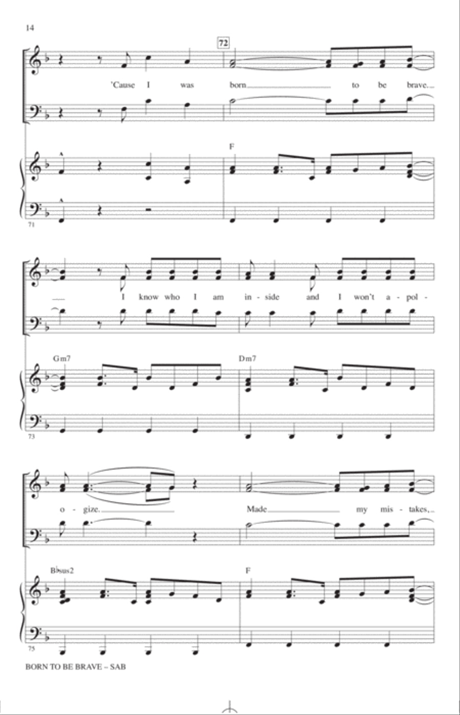Born To Be Brave (from High School Musical: The Musical: The Series) (arr. Mac Huff) 3-Part scores gallery preview page 13