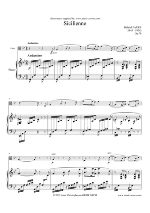 Fauré: Sicilienne - Viola and Piano