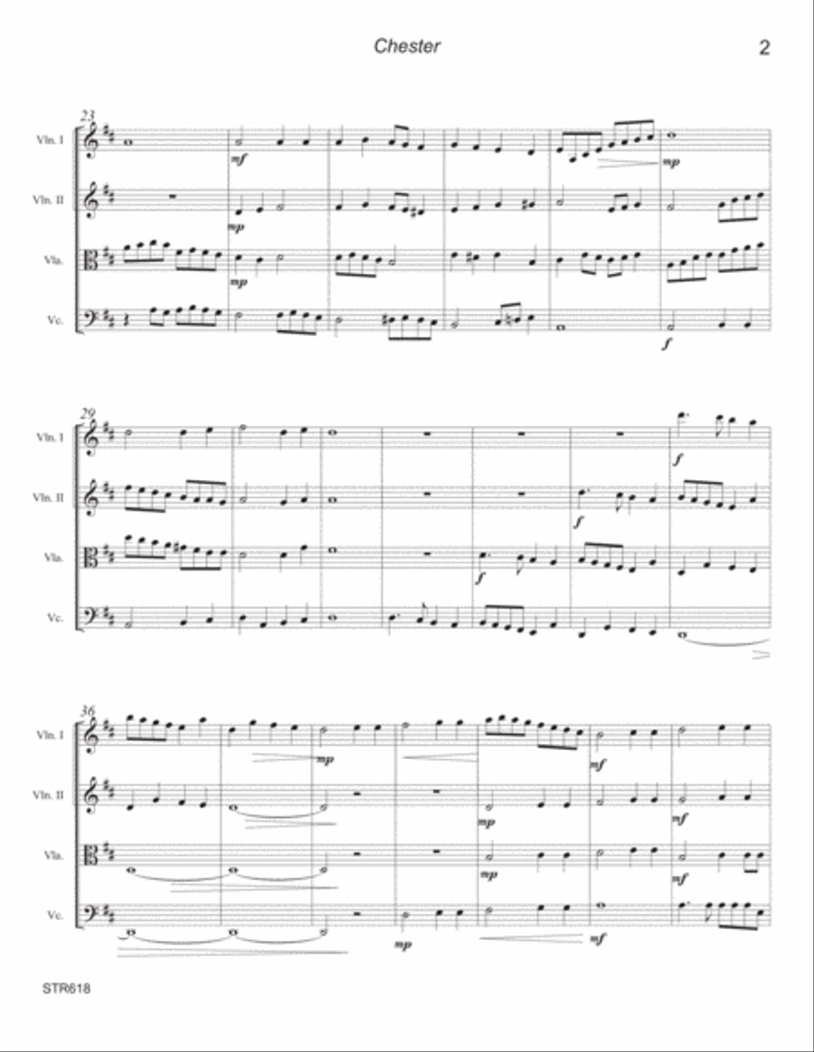 CHESTER - String Quartet (unaccompanied). A Cappella scores gallery preview page 2