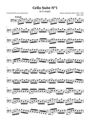 Cello Suite No 1 in G major - Prélude - Bach