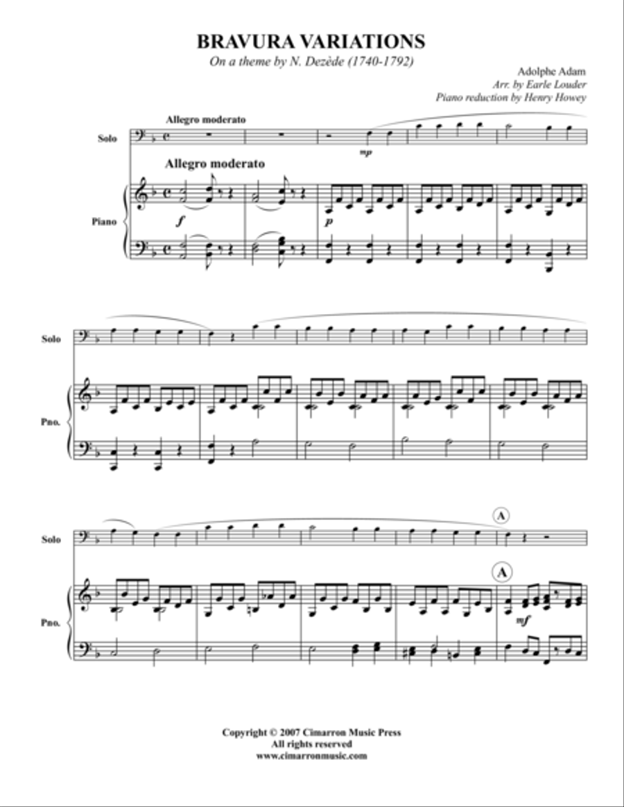 Bravura - Variations Euphonium scores gallery preview page 1