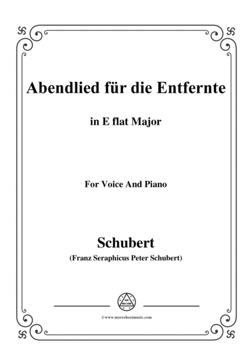Schubert-Abendlied für die Entfernte,Op.88,in E flat Major,for Voice&Piano image number null