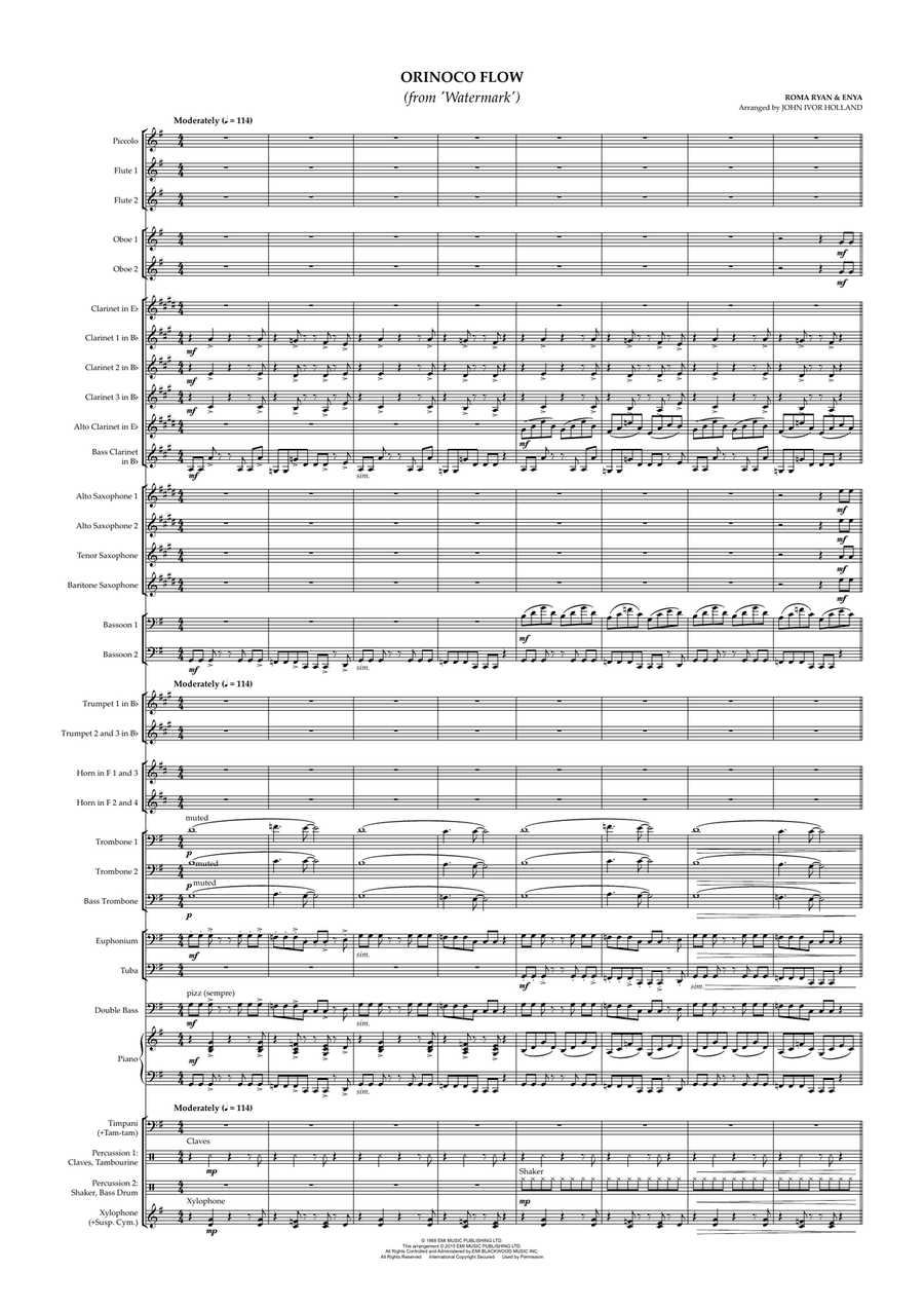 Orinoco Flow Concert Band scores gallery preview page 1