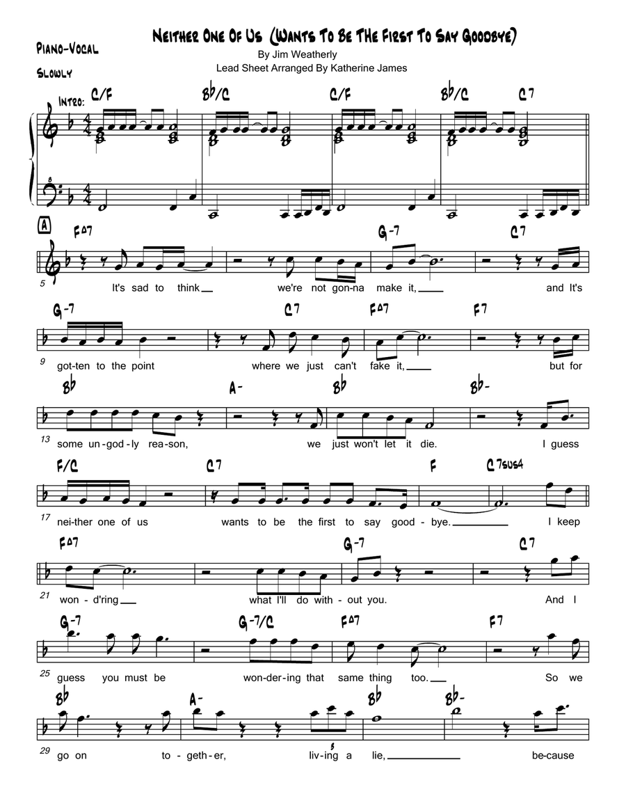 Neither One Of Us (wants To Be The First To Say Goodbye) String Duet scores gallery preview page 1