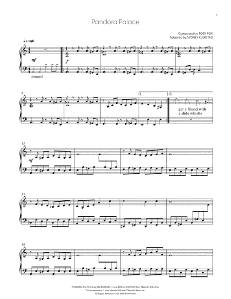 Pandora Palace (DELTARUNE Chapter 2 - Piano Sheet Music)