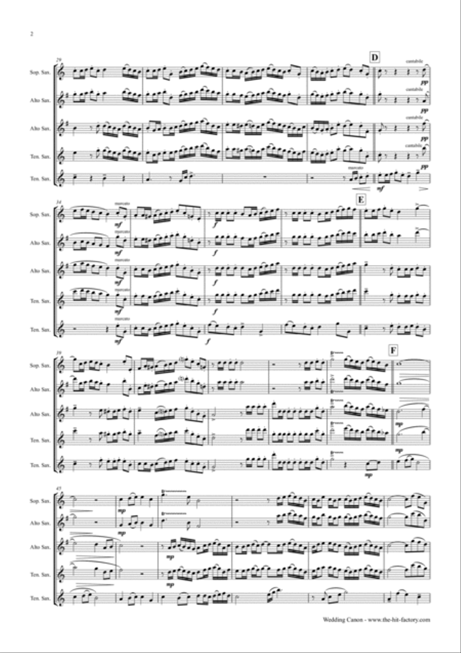 Wedding Canon - Festive Concert Piece - SaxophoneTrio Woodwind Trio scores gallery preview page 2