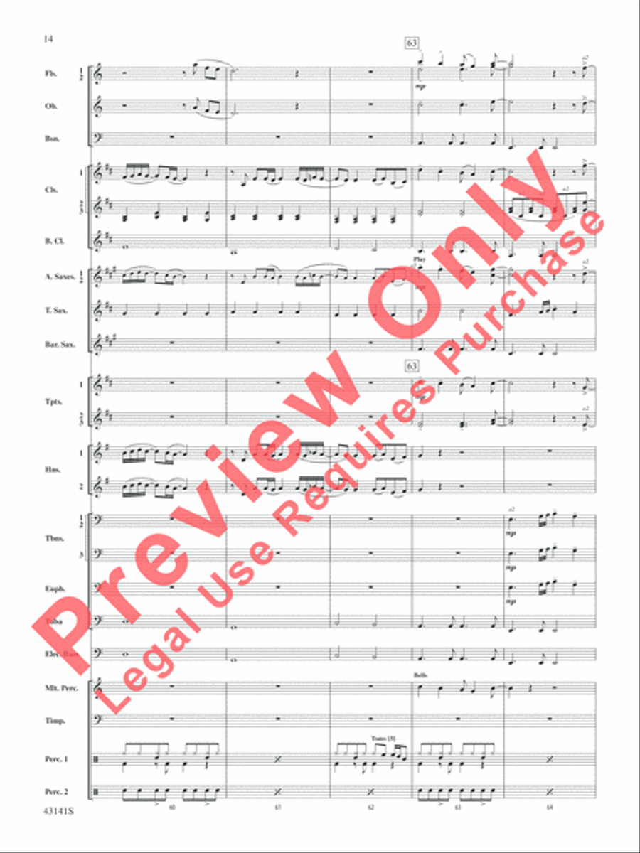 Bruno Mars Greatest Hits Concert Band scores gallery preview page 15