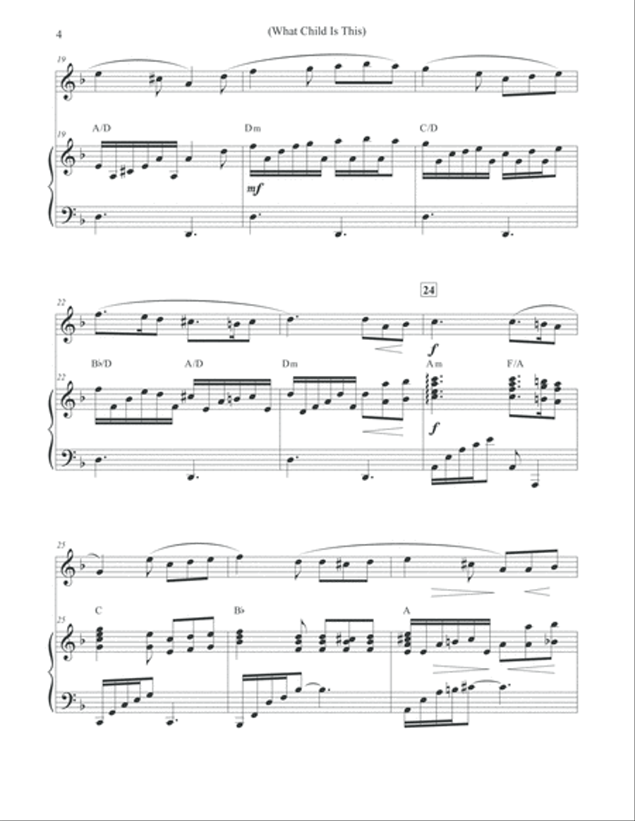 What Child Is This - Christmas Oboe & Piano Piano scores gallery preview page 4