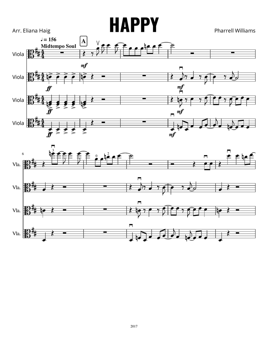 Happy Viola Solo scores gallery preview page 1