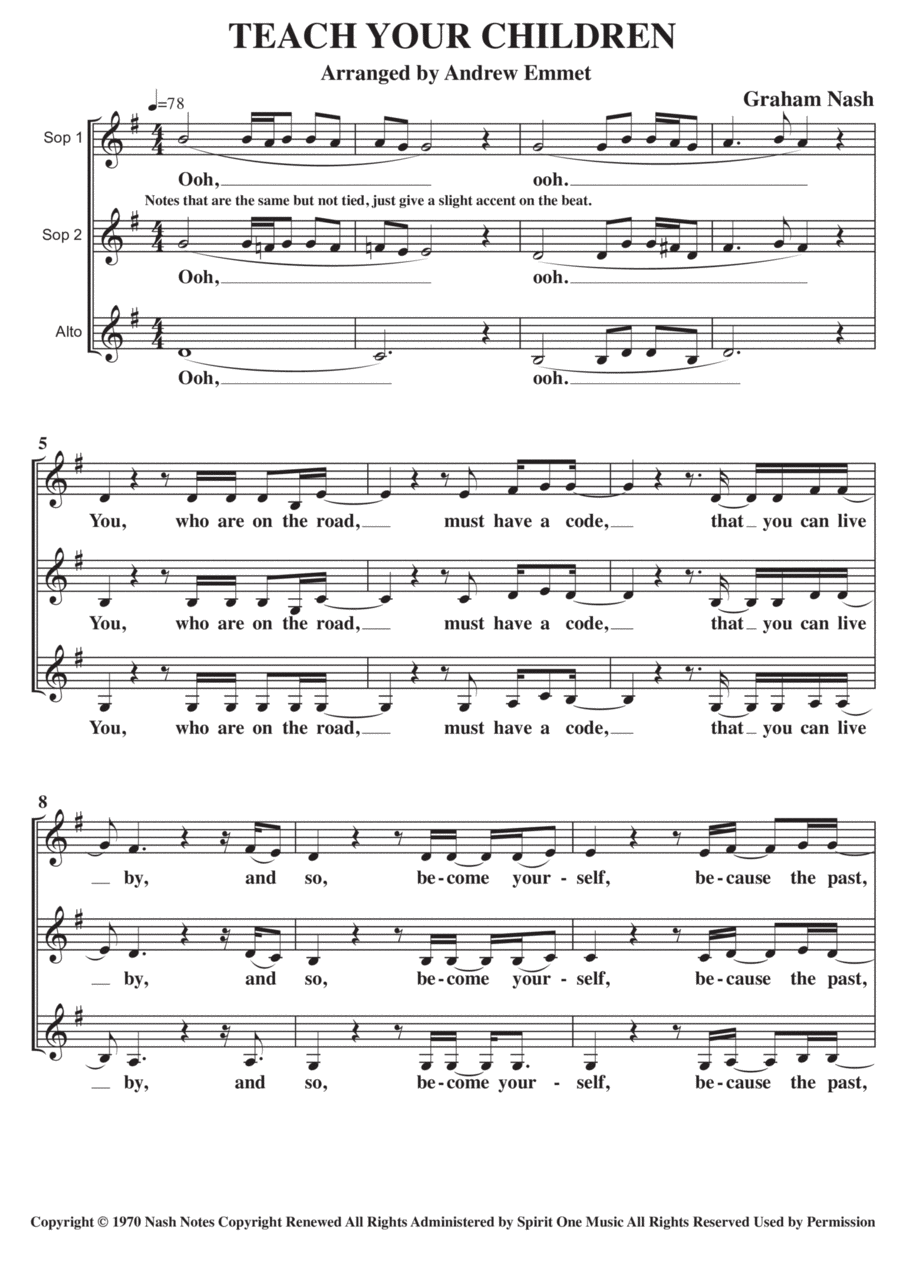 Teach Your Children SSA scores gallery preview page 1
