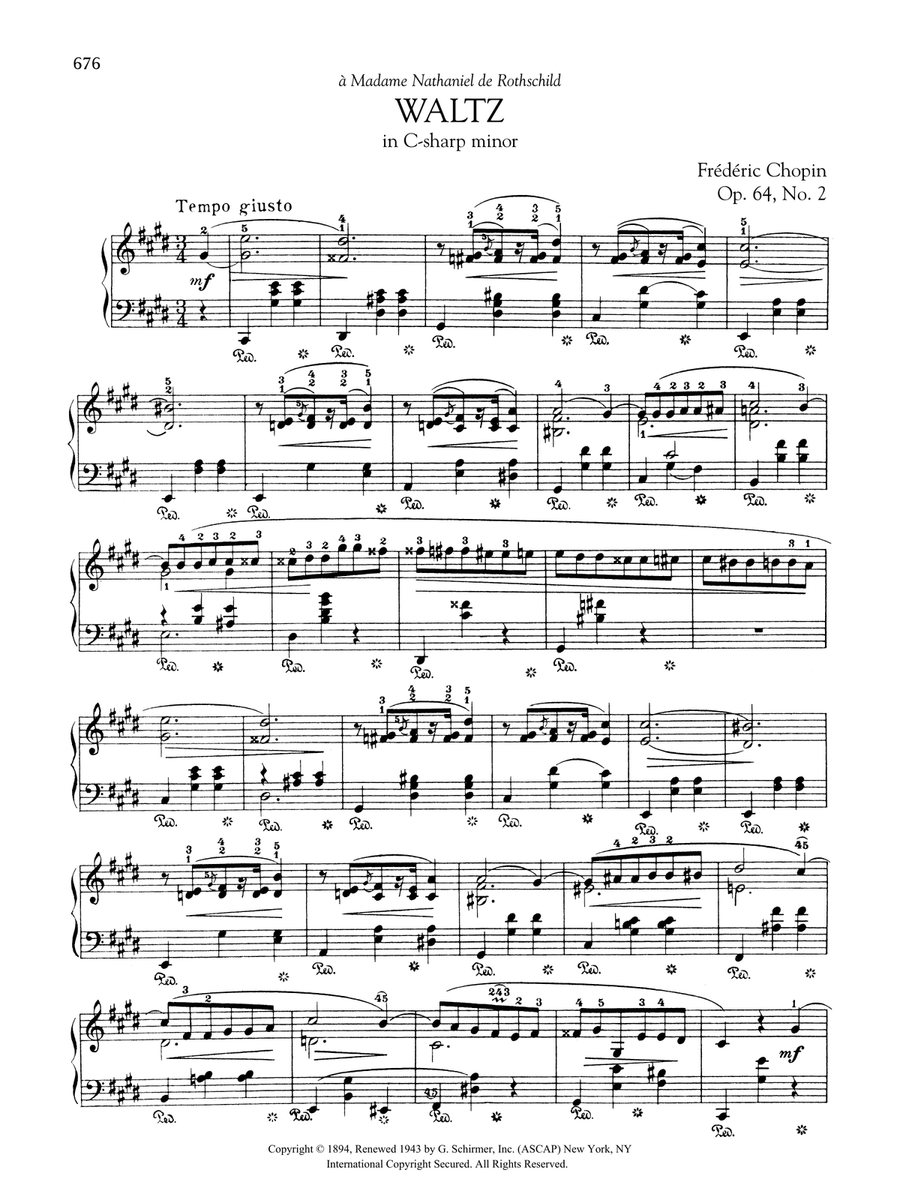 Waltz in C-sharp Minor, Op. 64, No. 2 Piano Solo scores gallery preview page 1