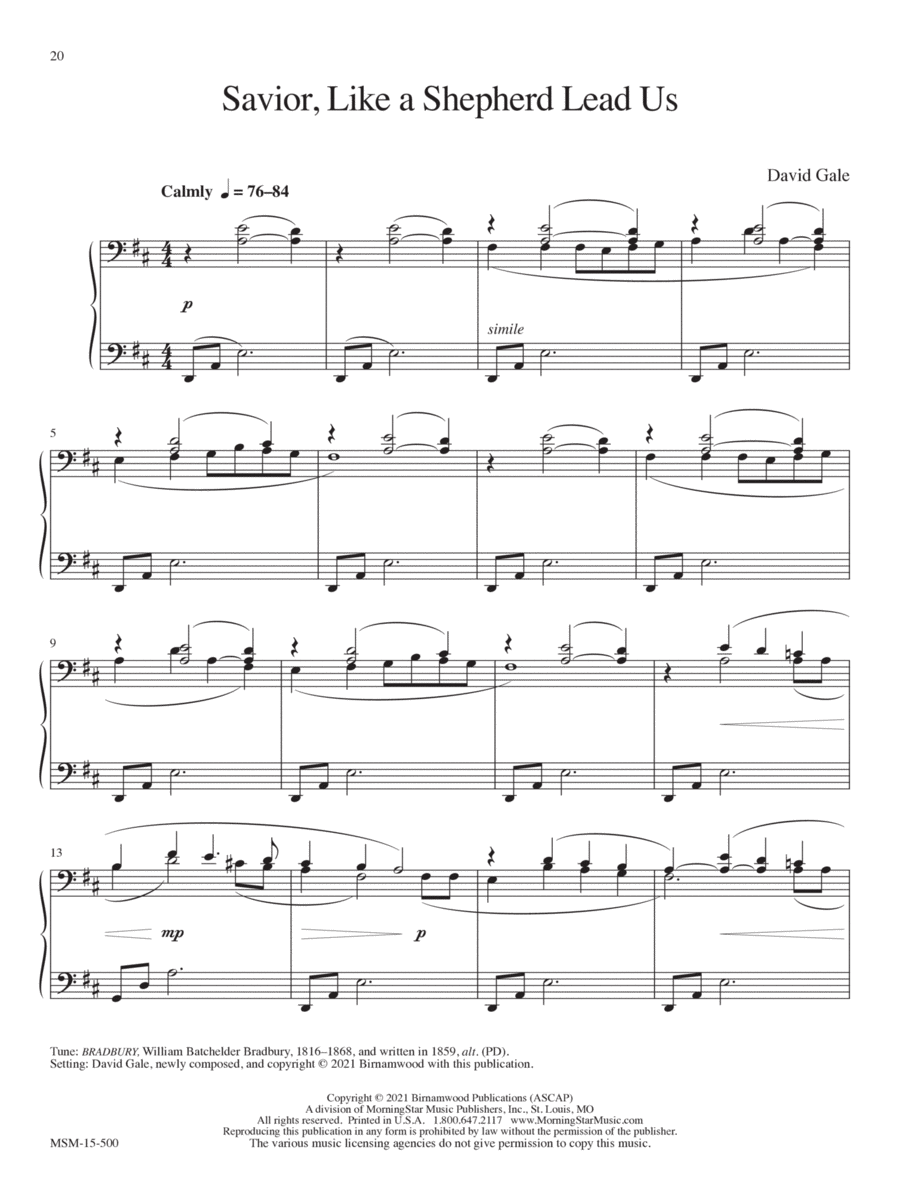 Savior, Like a Shepherd Lead Us Piano Solo scores gallery preview page 1