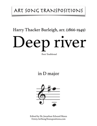 Book cover for BURLEIGH: Deep river (transposed to D major)