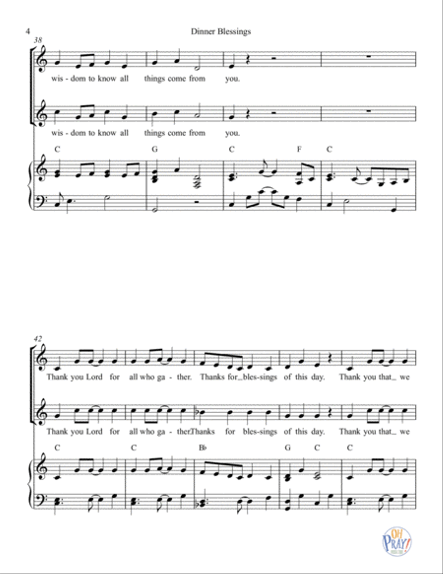 Dinner Blessings Voice scores gallery preview page 5