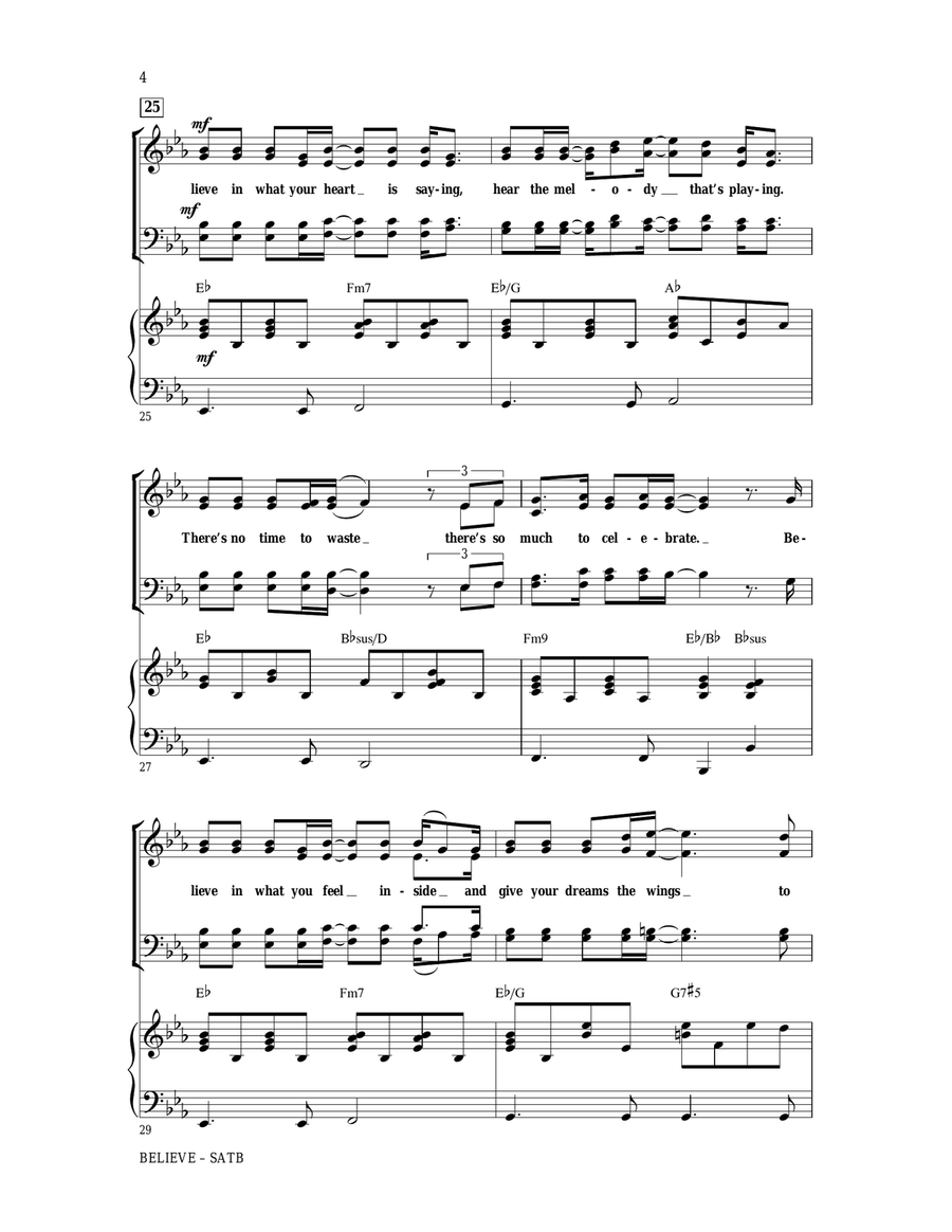 Believe (from The Polar Express) (arr. Mac Huff) 4-Part scores gallery preview page 4