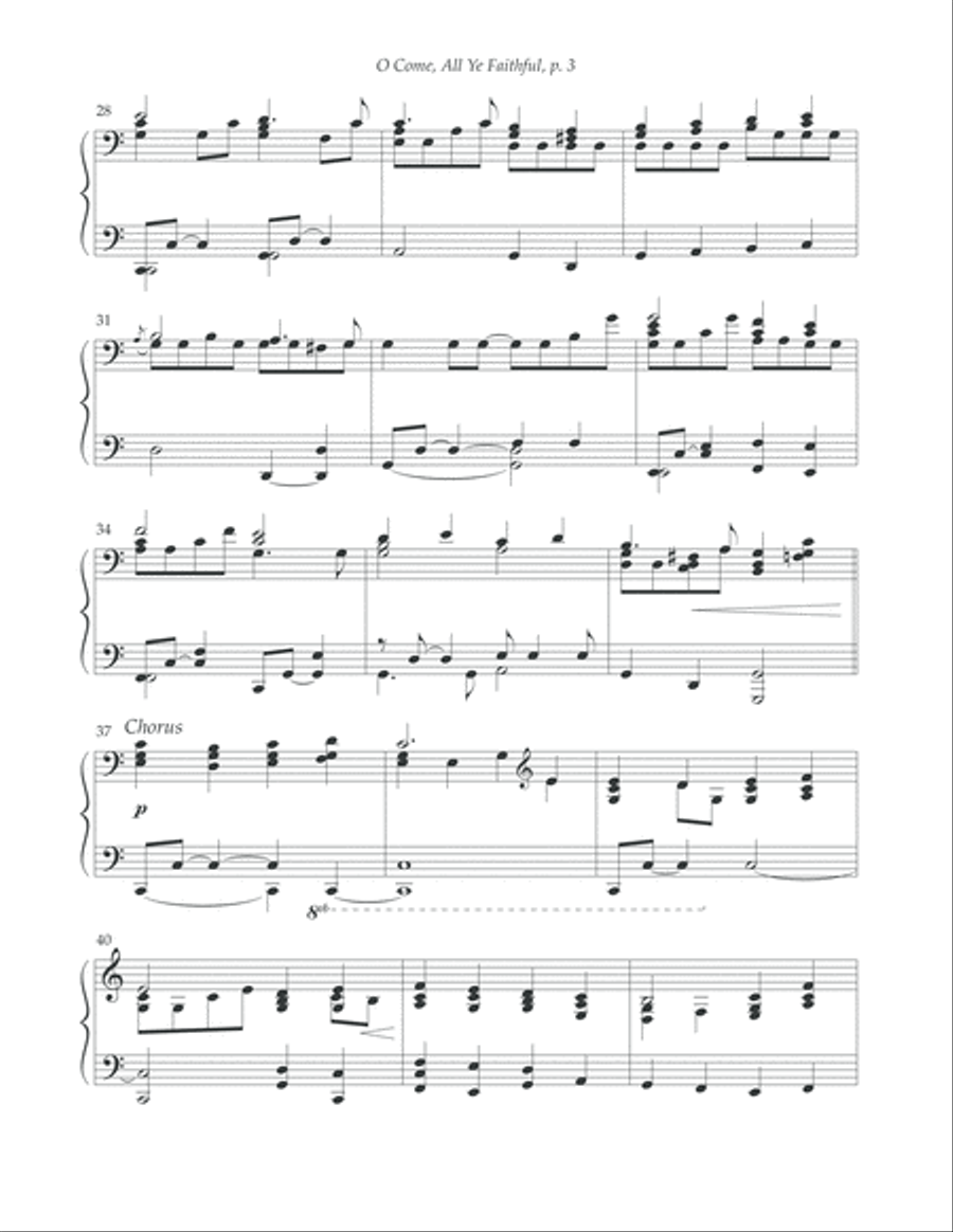 O Come, All Ye Faithful Piano Solo scores gallery preview page 4