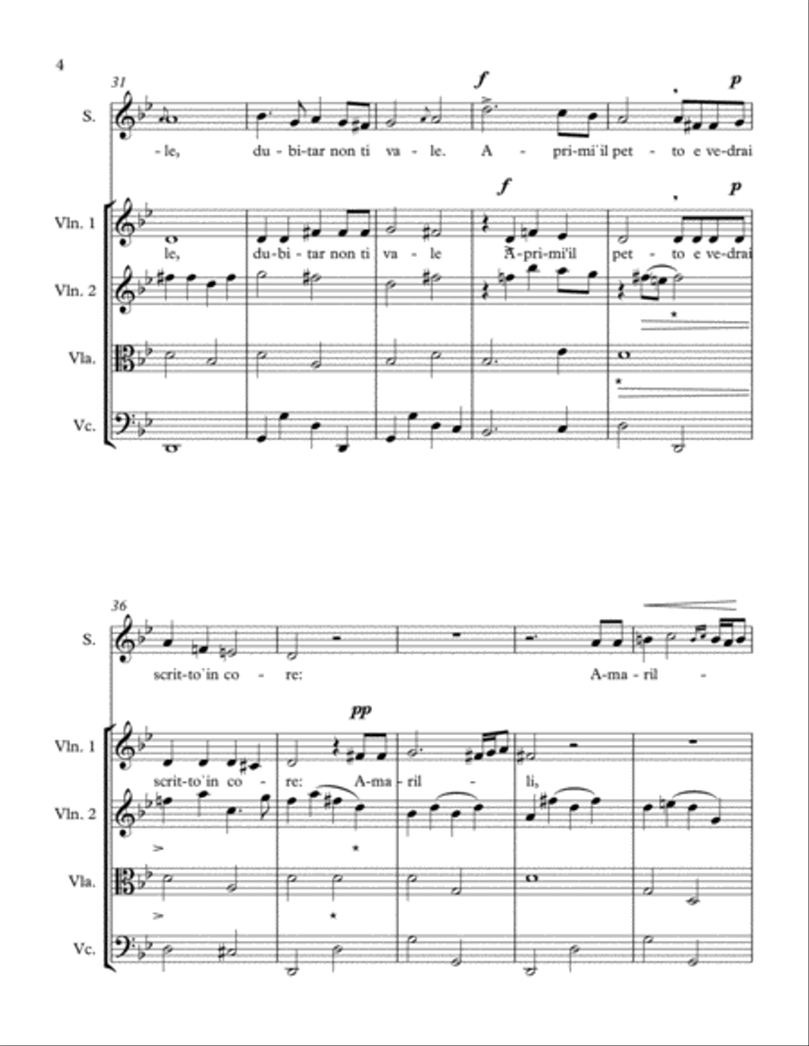 Amarilli, mia bella Chamber Orchestra scores gallery preview page 4