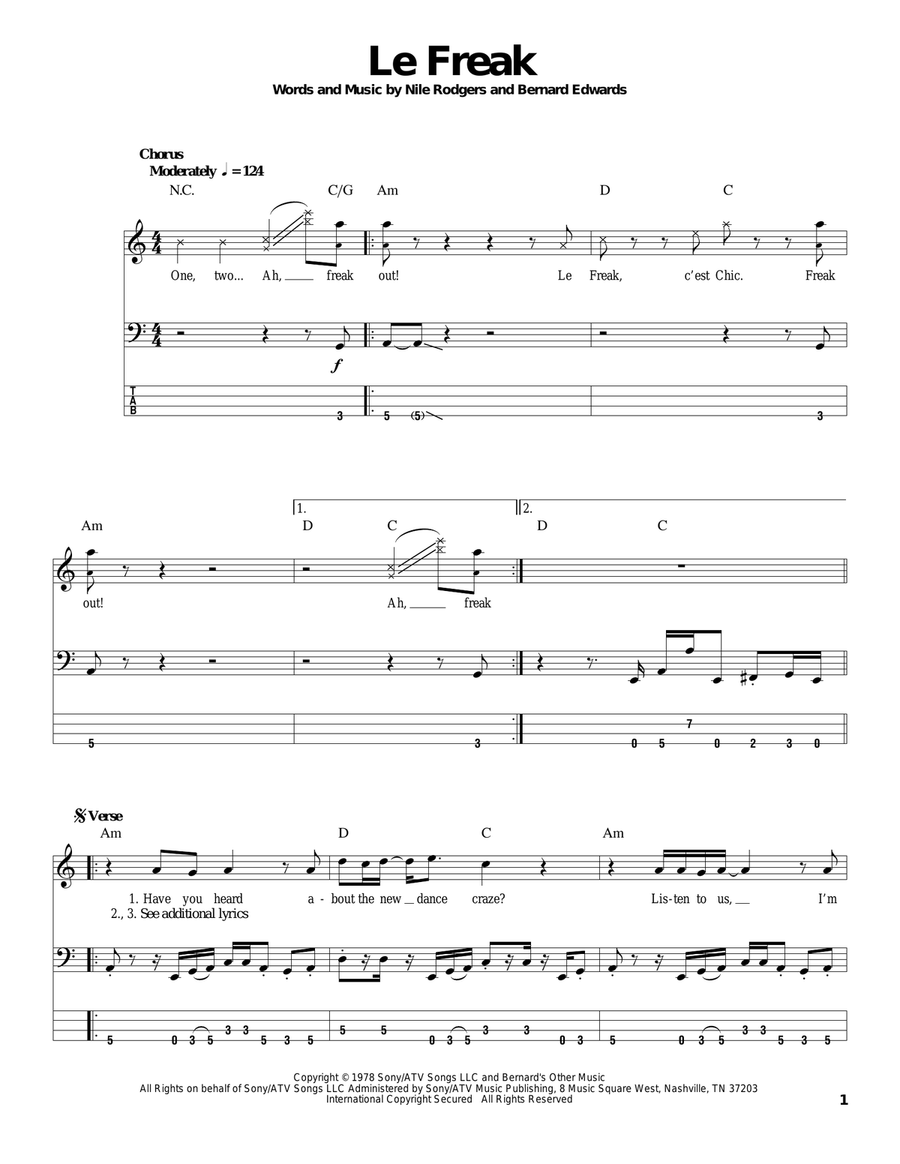 Le Freak Acoustic Guitar scores gallery preview page 1