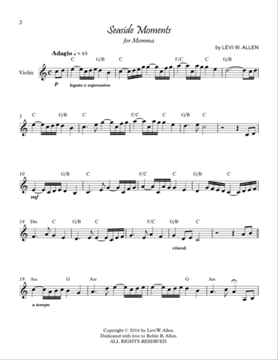 Seaside Moments - Violin Solo Violin Solo scores gallery preview page 2