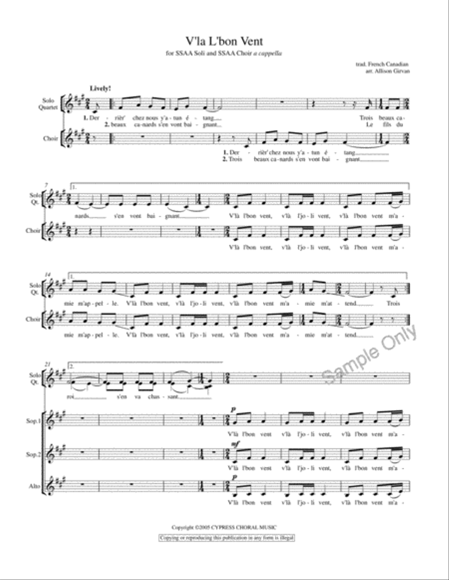 V'la L'Bon Vent V'la L'Bon Vent SSAA scores gallery preview page 2