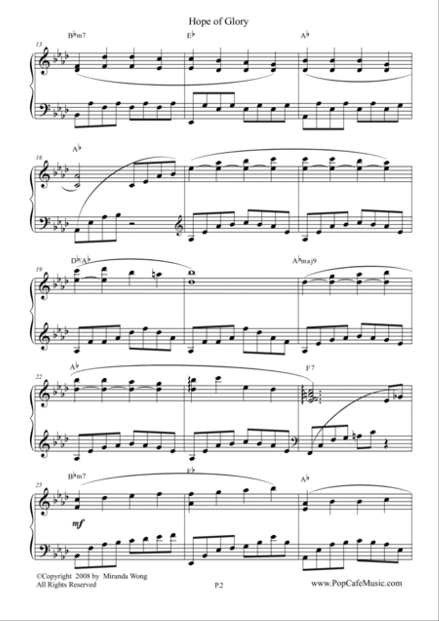 Hope of Glory - Beautiful Piano Music No.6 4-Part scores gallery preview page 2