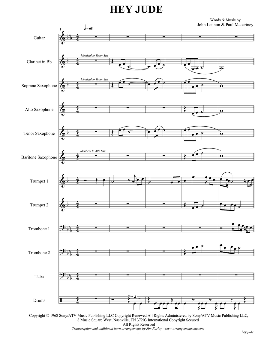 Hey Jude Large Ensemble scores gallery preview page 3