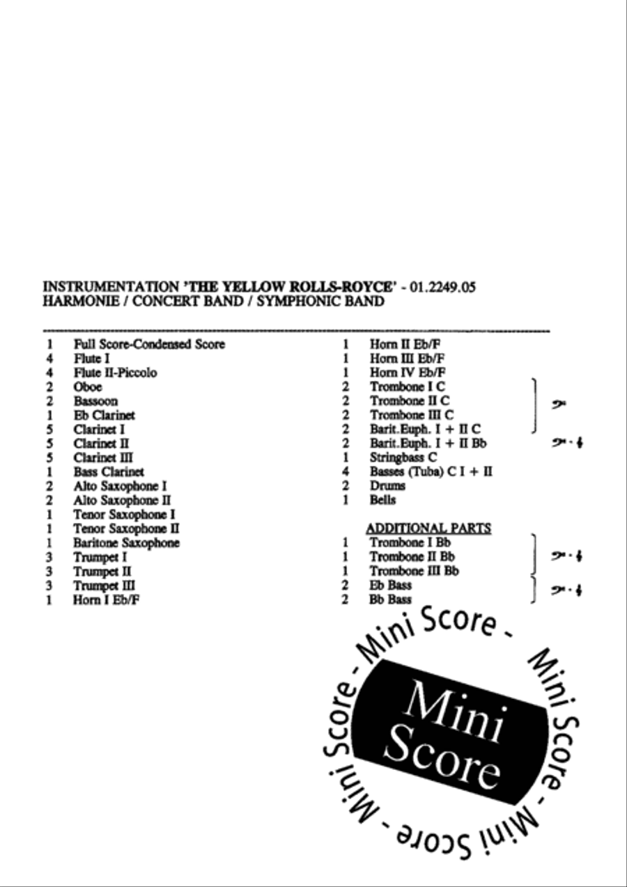 The Yellow Rolls Royce The Yellow Rolls Royce Concert Band scores gallery preview page 5