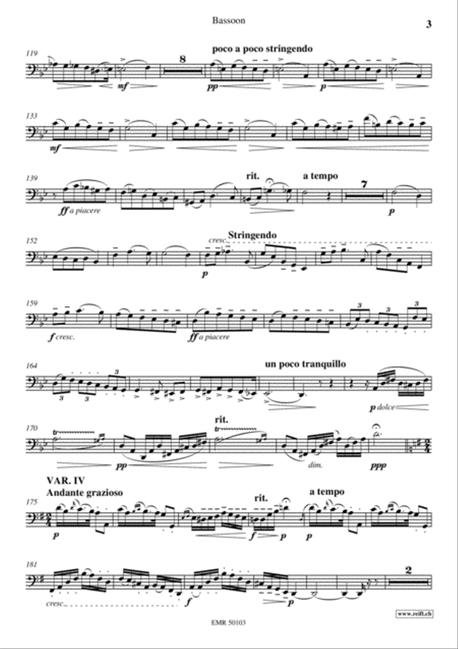 Variations On A Rococo Theme Bassoon Solo scores gallery preview page 4