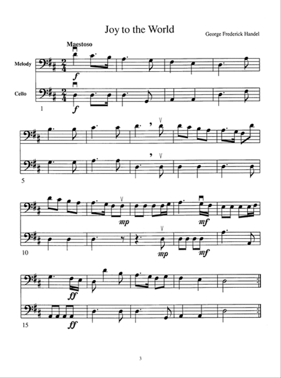 Christmas Solos for Beginning Cello Cello scores gallery preview page 4