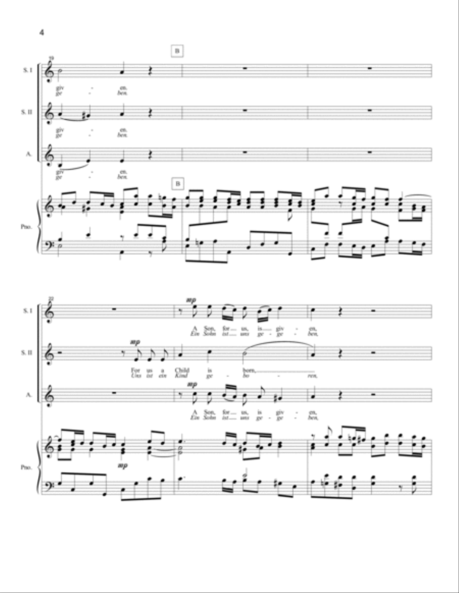 For Us a Child Is Born (SSA) SSA scores gallery preview page 4