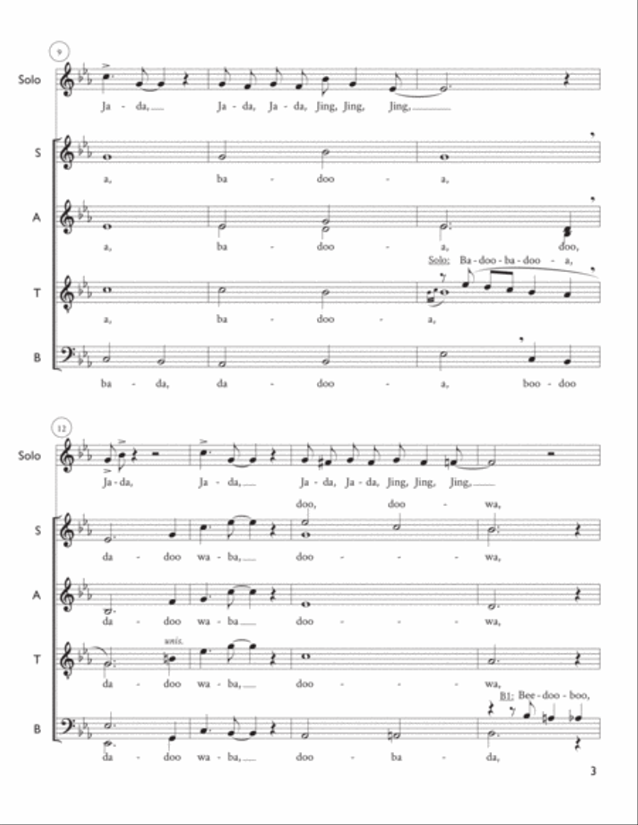 Ja-Da (Ja Da, Ja Da, Jing, Jing, Jing!) 4-Part scores gallery preview page 3