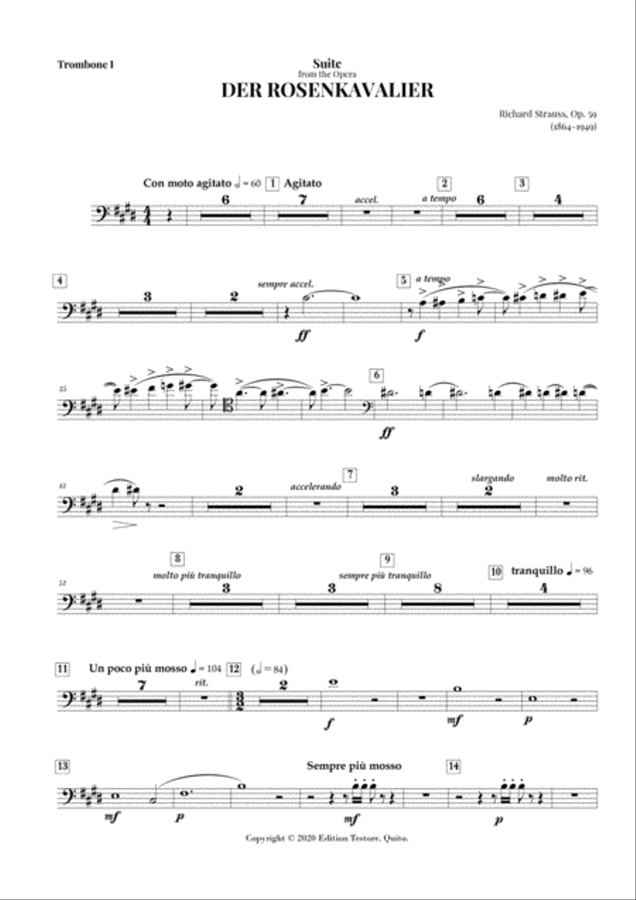 RICHARD STRAUSS - SUITE DER ROSENKAVALIER, OP. 59 - TROMBONES I, II, III & TUBA Full Orchestra scores gallery preview page 3