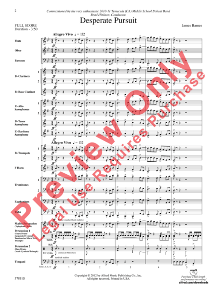 Desperate Pursuit Desperate Pursuit Concert Band scores gallery preview page 3