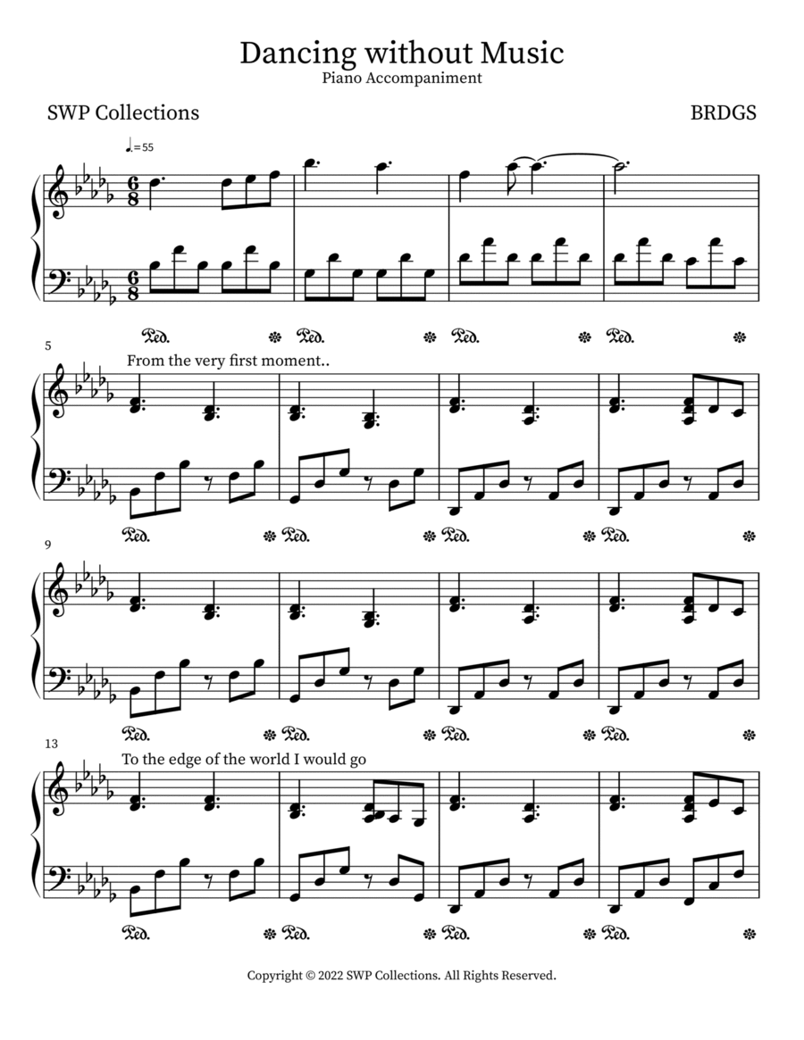 Dancing without Music Piano Solo scores gallery preview page 1