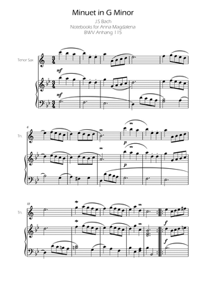 Minuet in G minor BWV Anh. 115 - Bach - Tenor Sax