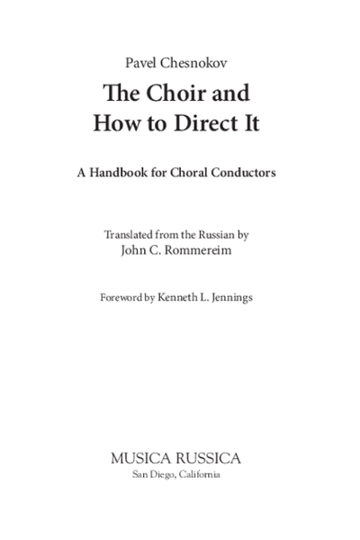 The Choir and How to Direct It