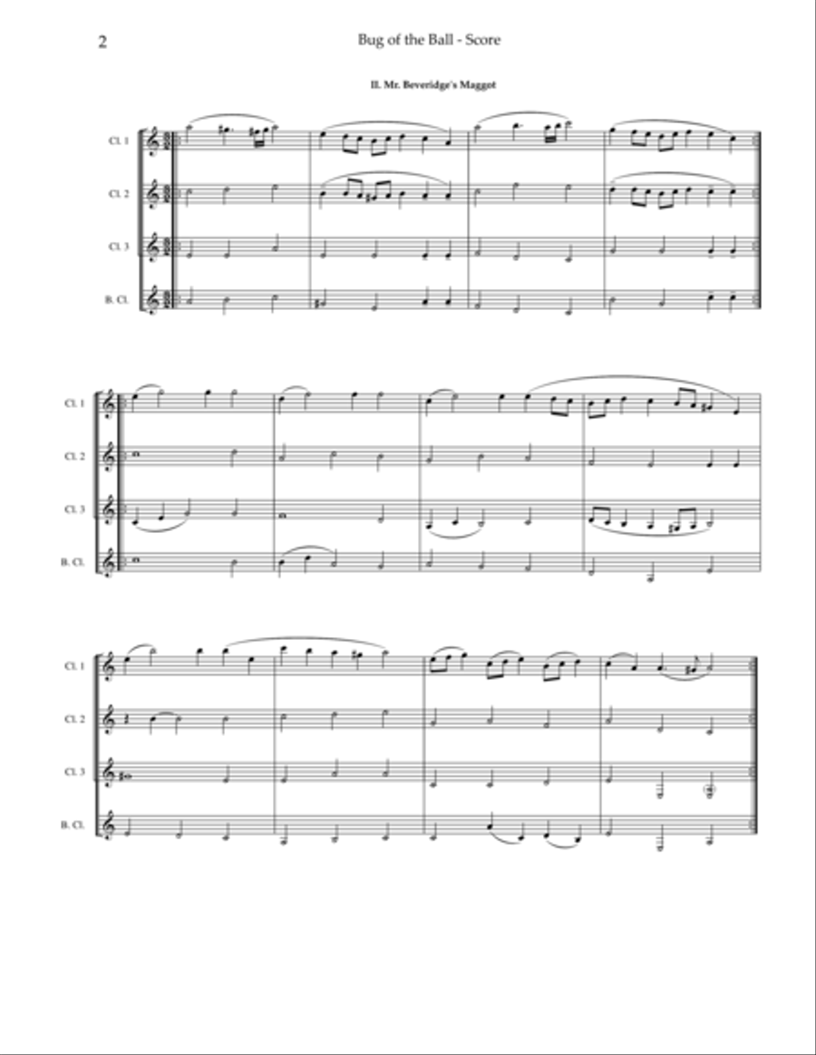 Bug of the Ball: English Fancies Clarinet Quartet scores gallery preview page 3