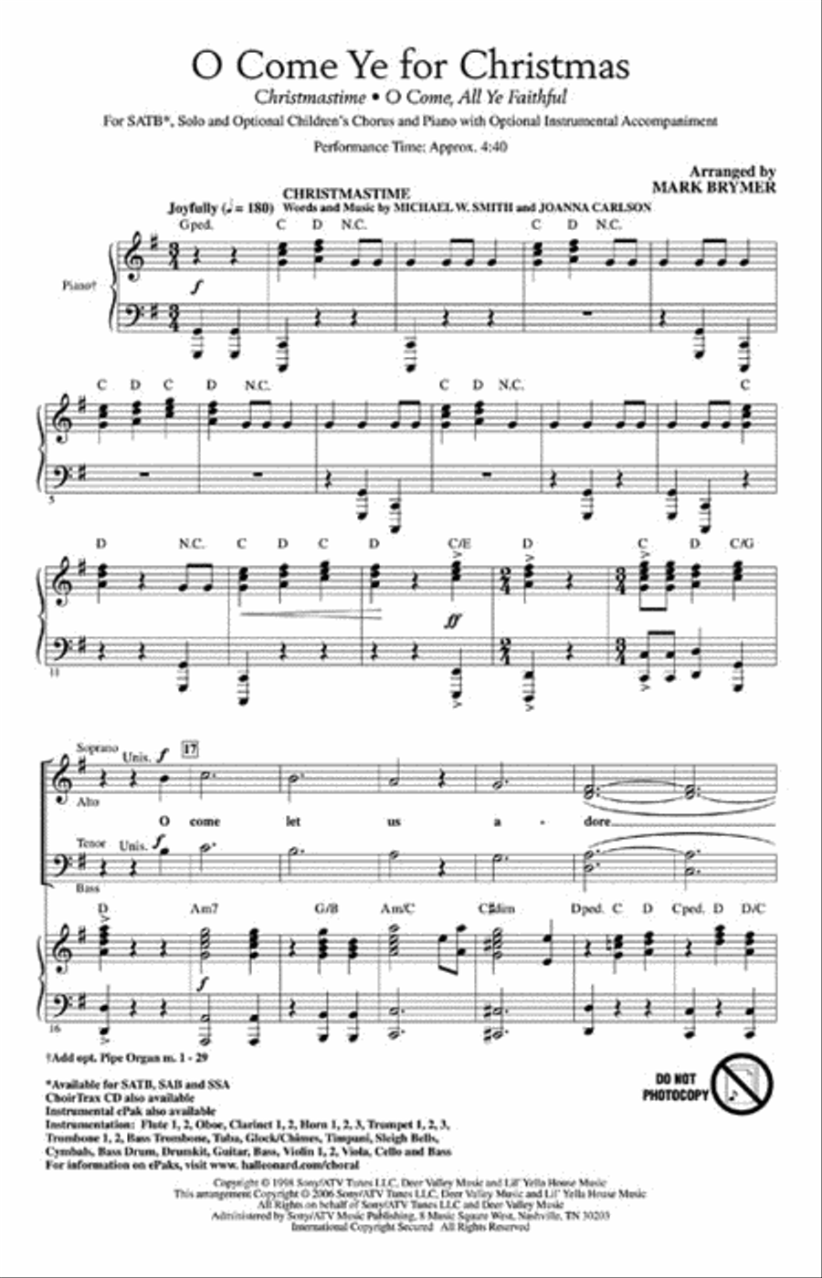 O Come Ye for Christmas (Medley) 4-Part scores gallery preview page 2