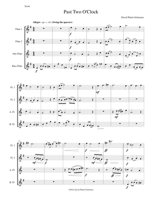 Past two o'clock for flute quartet (New version)