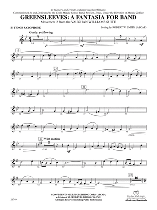 Greensleeves: A Fantasia for Band: B-flat Tenor Saxophone