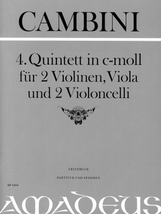 Book cover for 4th Quintet in C minor
