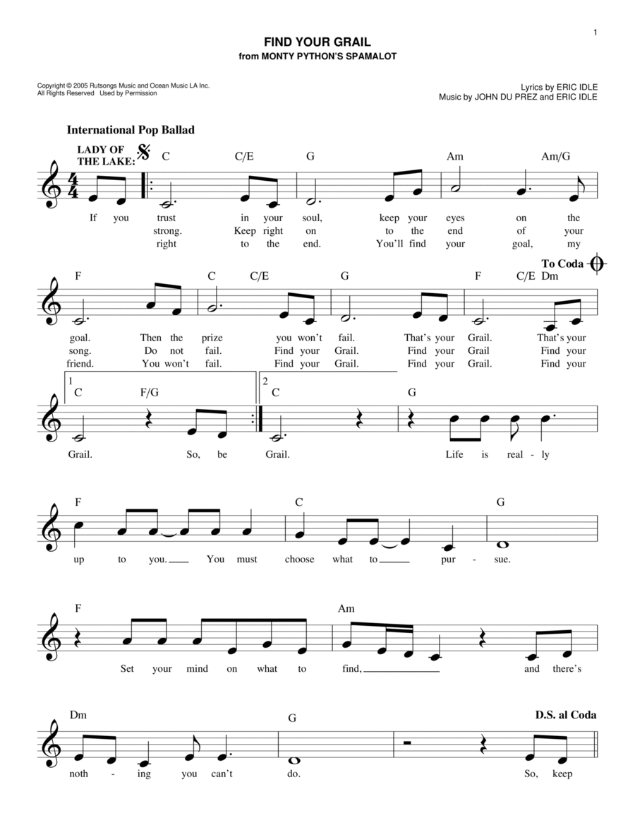 Find Your Grail Find Your Grail Piano scores gallery preview page 1