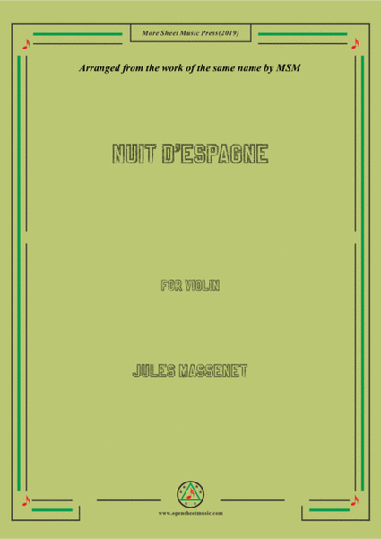 Massenet-Nuit d'Espagne, for Violin and Piano image number null