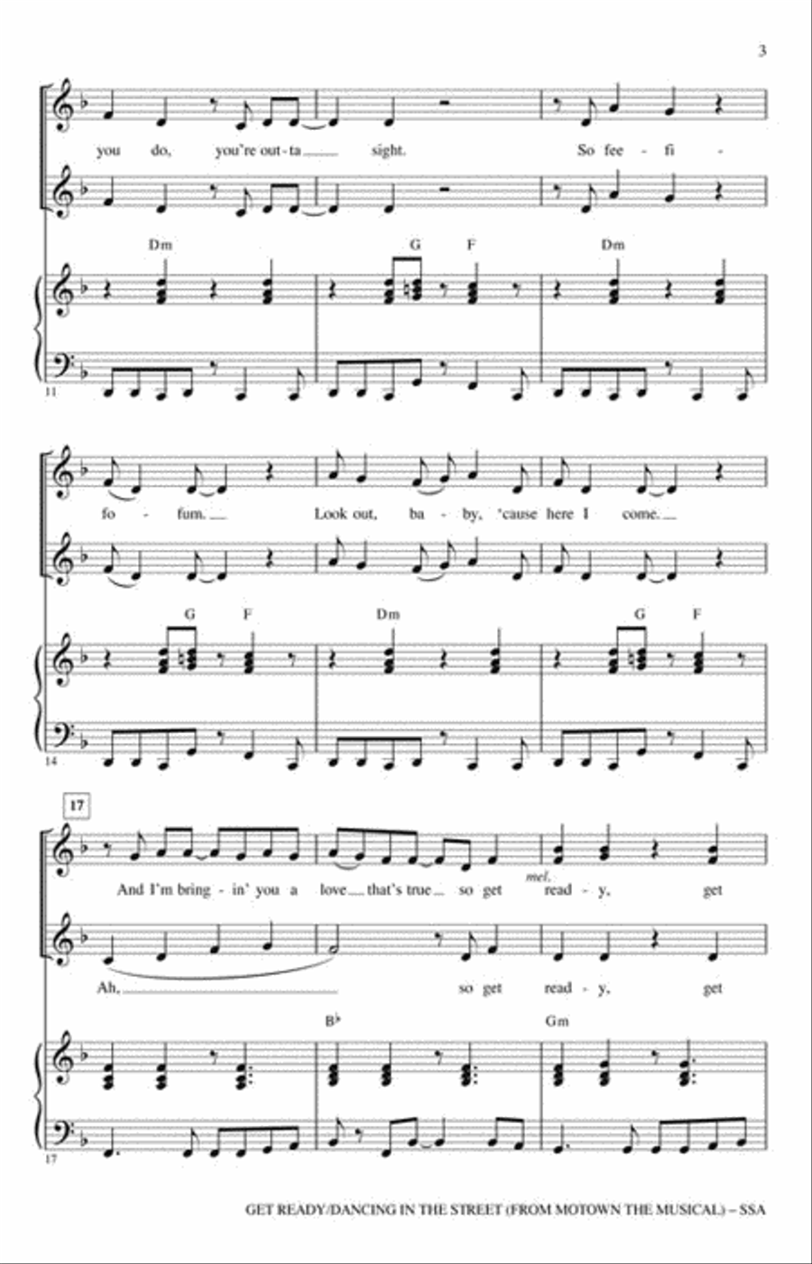 Get Ready/Dancing in the Street SSA scores gallery preview page 3