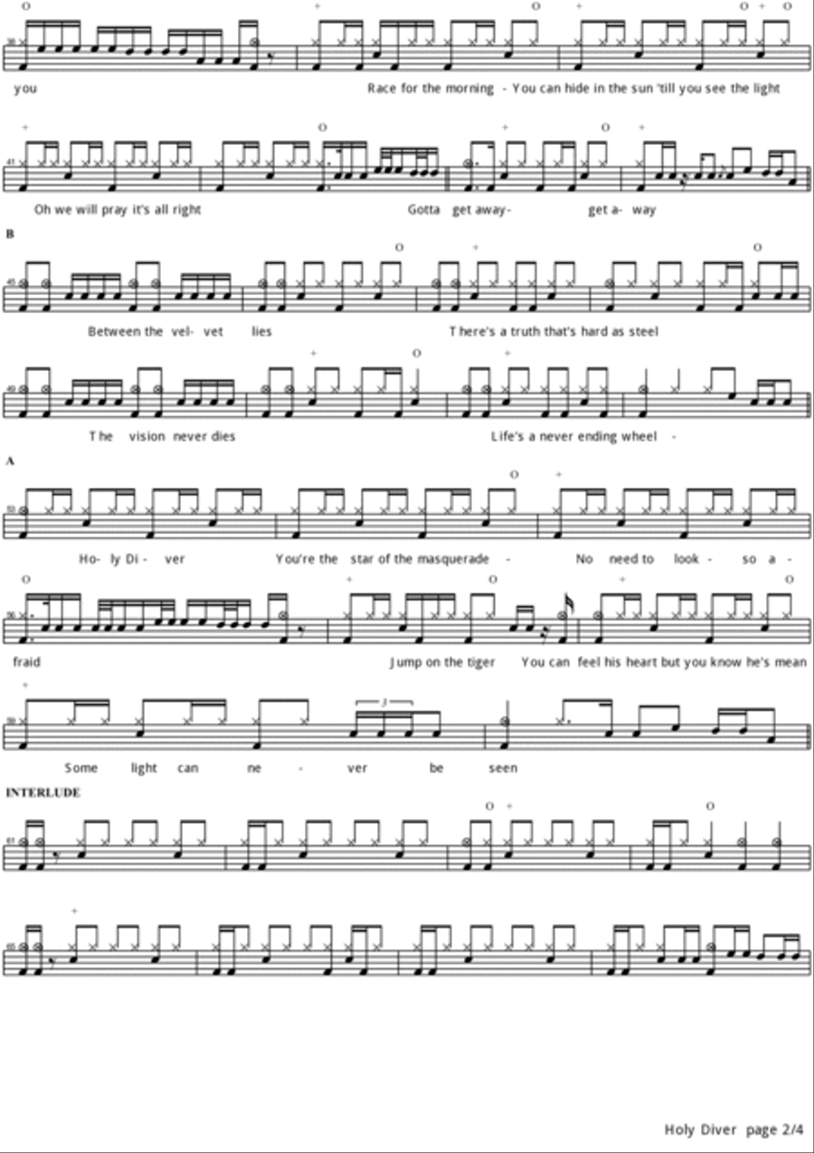 Holy Diver Holy Diver Drum Set scores gallery preview page 2