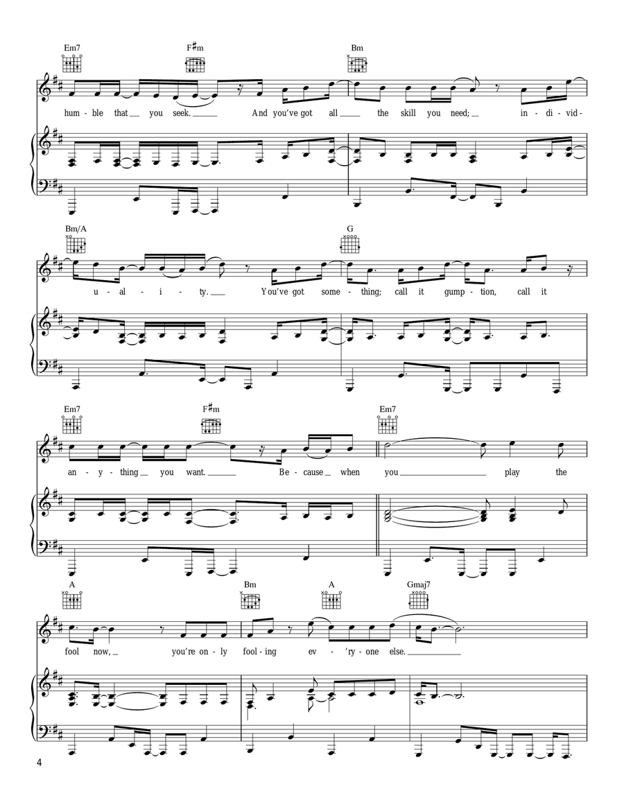 Song For A Friend Piano, Vocal, Guitar scores gallery preview page 4