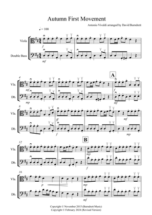 Autumn (first movement) for Viola and Double Bass Duet