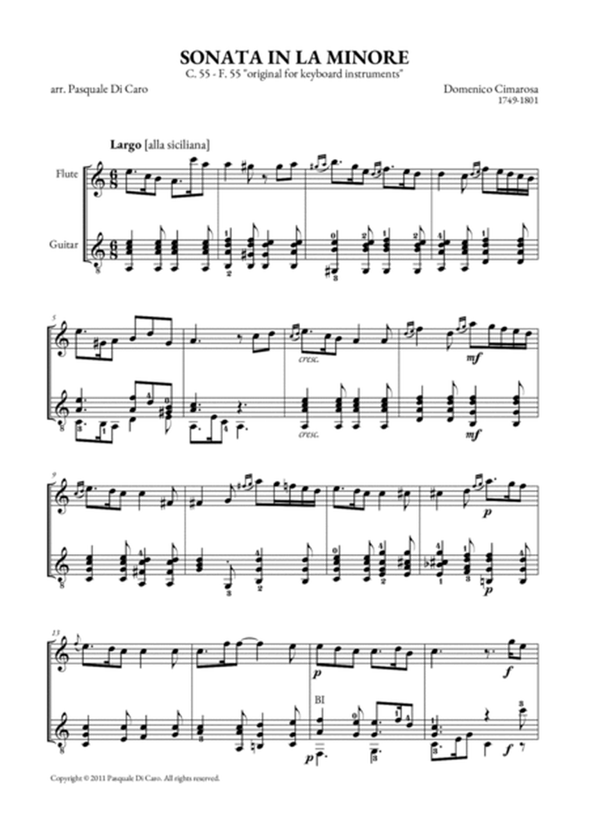 Sonata in A minor, Largo (alla siciliana), C. 55, F. 55_Flute and Guitar.