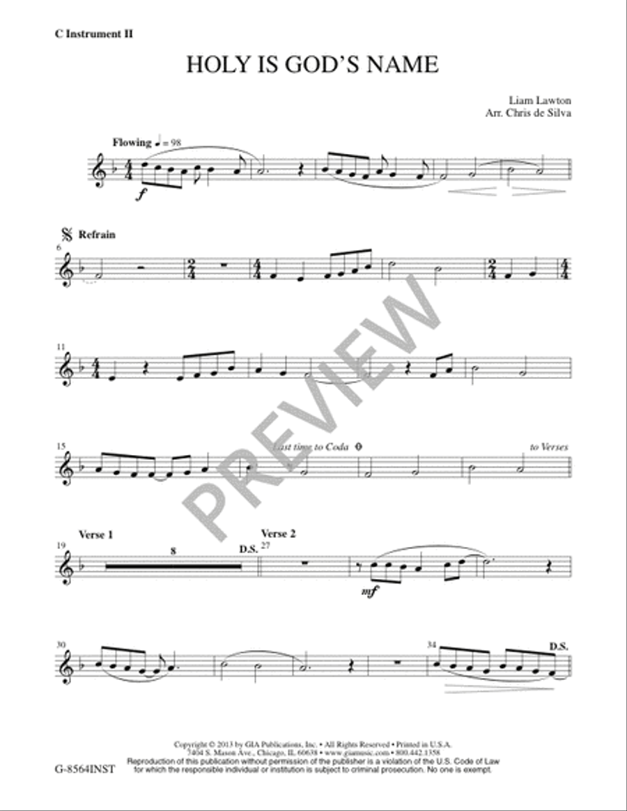 Holy Is God's Name - Instrument edition Guitar scores gallery preview page 3
