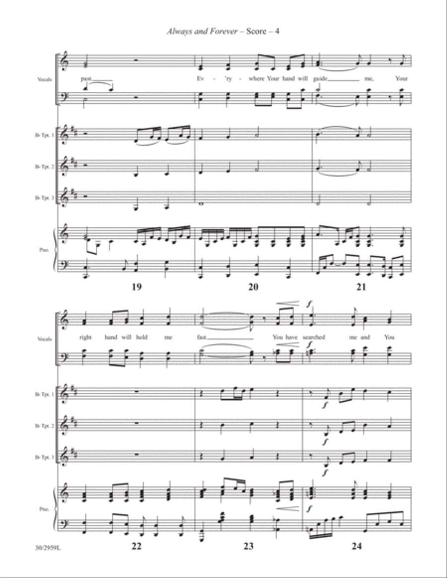 Always and Forever - Brass Score and Parts Trumpet Trio scores gallery preview page 6